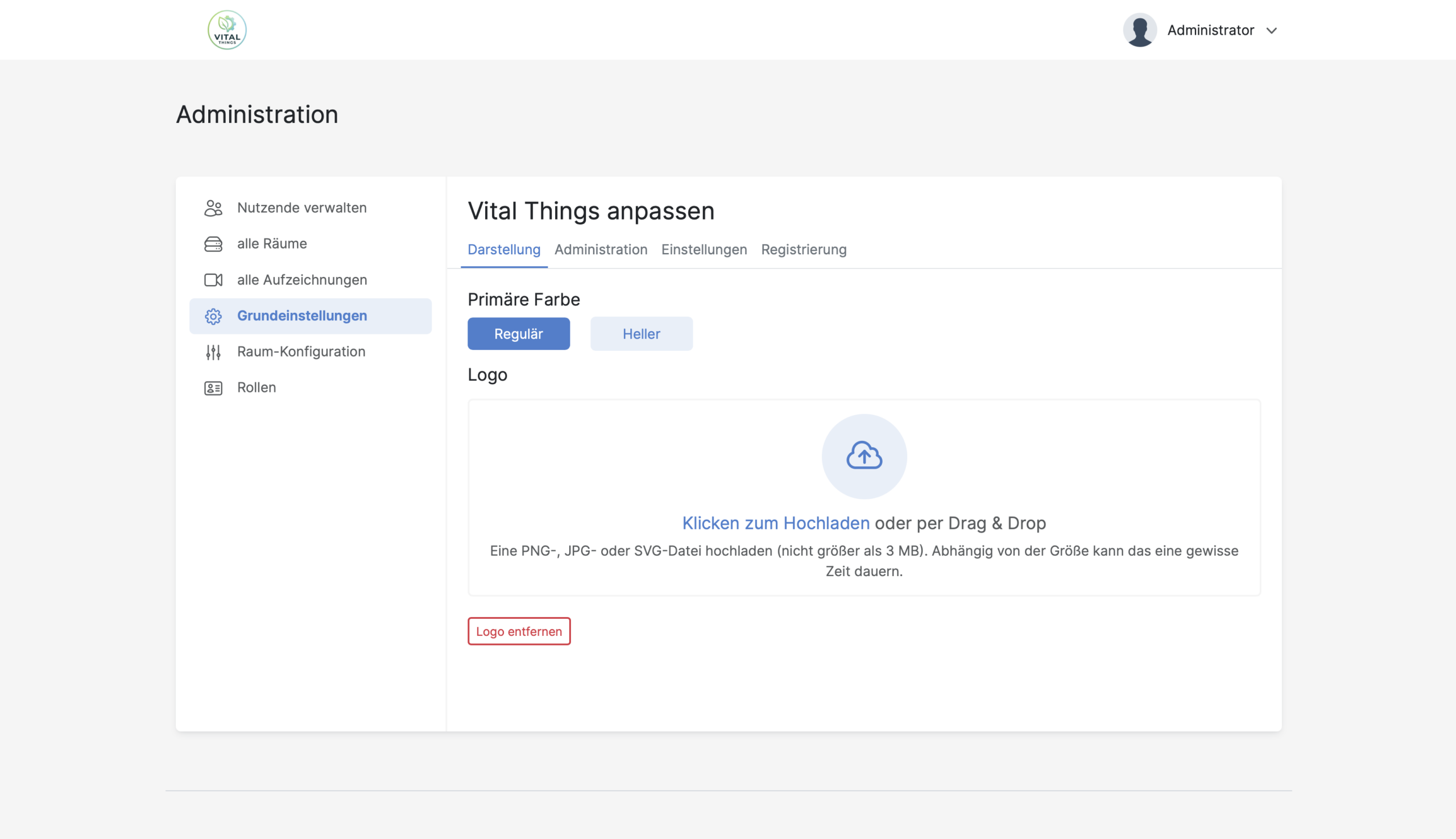 Administration – Meeting-Raum-Übersicht